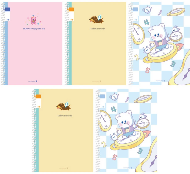 모닝글로리 채움노트 초등 3-6 스프링 무제 23줄 3종 + 랜덤발송 2p 세트, B, 1세트 - 쿠팡