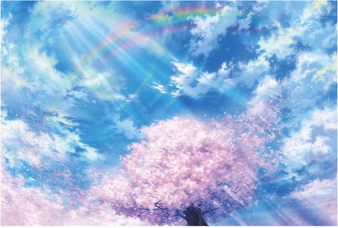 갓템하우스 성인 시간떼우기 풍경퍼즐 1000 사쿠라레인보우, 혼합색상, 1000피스, 1개