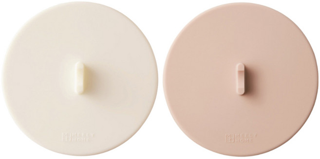 모나코올리브 완전밀착 공중부양 진공 실리콘 컵뚜껑 2종 세트, 크림 + 인디핑크, 1세트