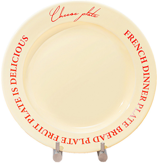인블룸 치즈 레터링 플레이팅 접시, 레드, 1개