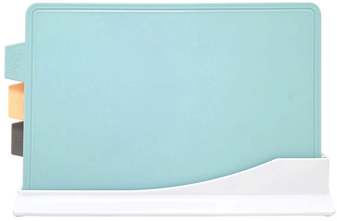 카밀리아 국내생산 모던인덱스 도마 4P세트, 1세트, 도마 스카이블루+피치+딥그레이+거치대