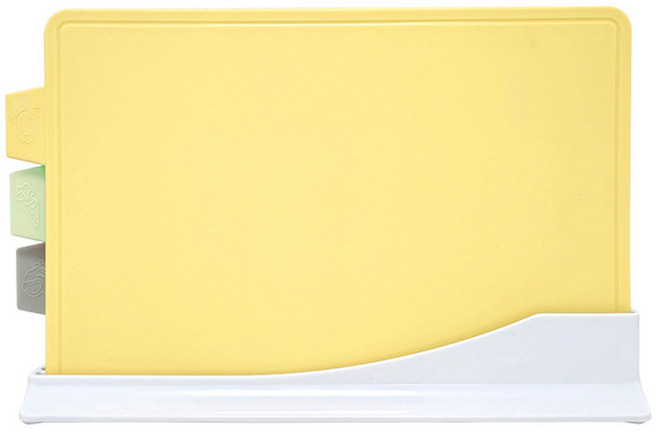 카밀리아 국내생산 모던인덱스 도마 4P세트, 1세트, 도마 옐로우+민트그린+연그레이+거치대