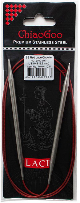 ChiaoGoo SS 紅色蕾絲輪針 100cm 7040-10.5, 1個