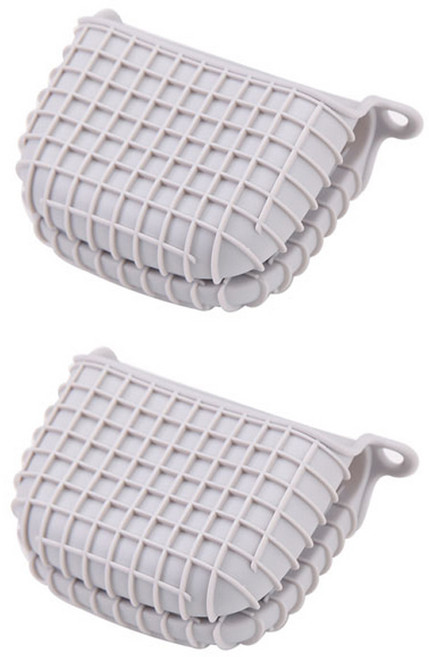 더자카 실리콘 패턴 주방용 냄비손잡이, 연그레이, 2개