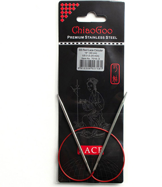 ChiaoGoo SS 紅色蕾絲輪針 40cm 7016-3, 1個