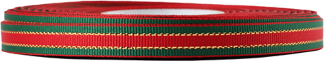 노크원 구츄리 리본 10mm, 초록 + 빨강, 27m, 1개