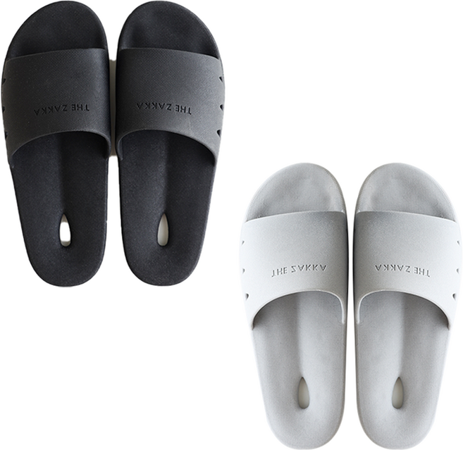 더자카 모던 호텔식 기능성 욕실화, 블랙 + 그레이, 2세트