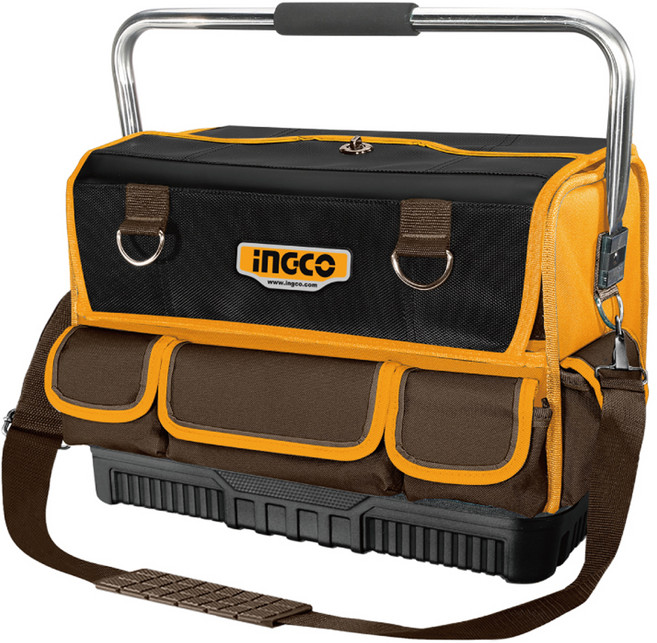 INGCO 대용량 핸들형 휴대용 다용도 14포켓 공구가방 HTBGL05, 1개