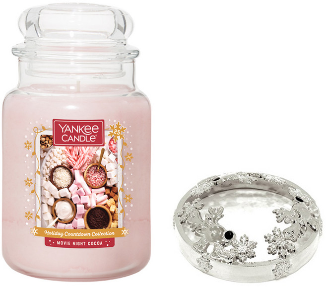 양키캔들 라지자 + 일루마리드 산타 선물세트 A, 무비나잇코코아, 핑크