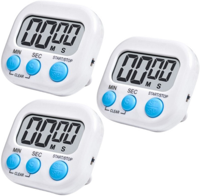 리빙고메 자석 주방 타이머, 화이트, 3개