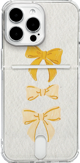 이루다 빈티지 무드 리본 카드 수납 젤리 휴대폰 케이스