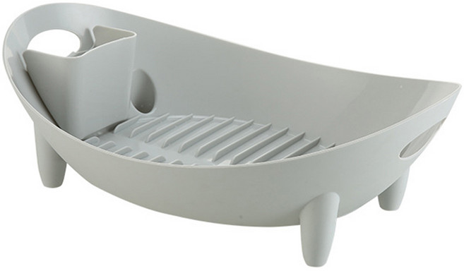 더자카 커브 주방 식기 건조대, 1단, 그레이, 1개