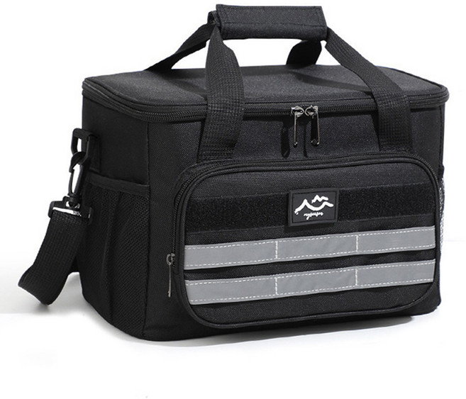 알럽홈 마코 야외 아이스 단열 보냉백 30 x 18.5 x 21 cm, 블랙, 1개, 1단