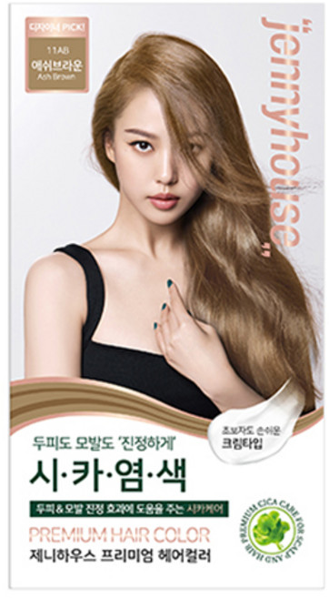 제니하우스코스메틱 프리미엄 헤어컬러 염모제, 애쉬브라운11AB, 1개