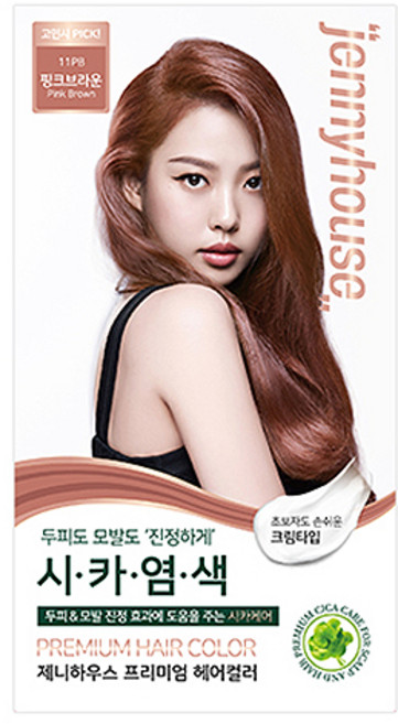 제니하우스코스메틱 프리미엄 헤어컬러 염모제, 핑크브라운11PB, 1개