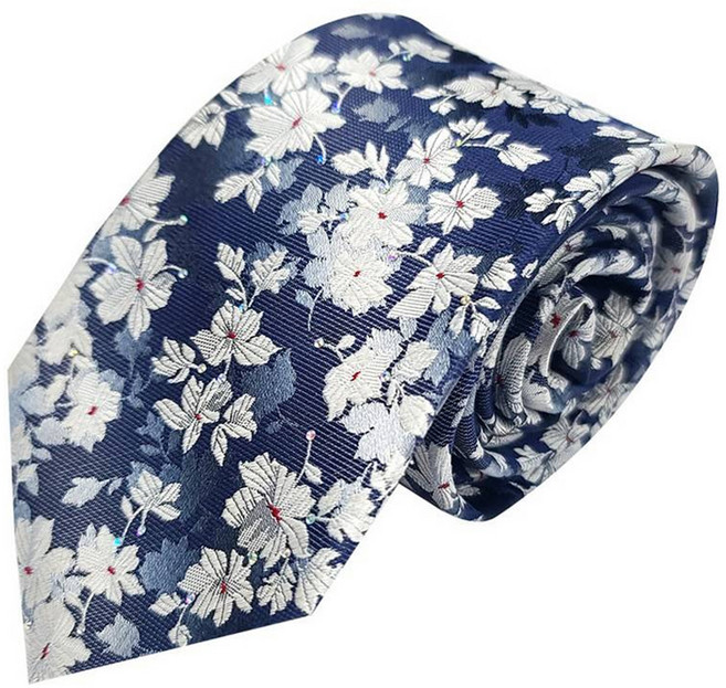 엘르옴므 크리스탈 실크 야생화 넥타이