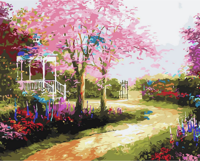 모모픽스페인팅 DIY 명화 그리기 40 x 50 cm, J51 봄날의 정원, 1개