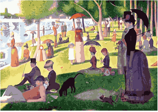 모모픽스페인팅 DIY 명화 그리기 40 x 50 cm, H06 그랑드자트섬의 일요일 오후, 1개