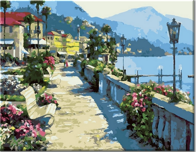 모모픽스페인팅 DIY 명화 그리기 40 x 50 cm, J62 벨라지오 산책로, 1개