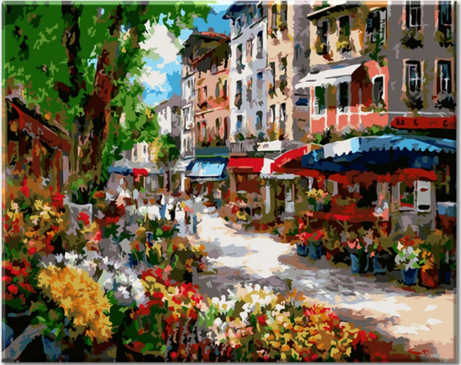 모모픽스페인팅 DIY 명화 그리기 40 x 50 cm, J41 로맨틱 거리, 1개