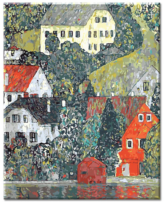 모모픽스페인팅 DIY 명화 그리기 40 x 50 cm, J22 클림트 아터 호숫가의 교회, 1개