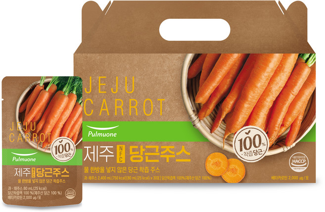 풀무원녹즙 제주 NFC 당근주스, 80ml, 30개