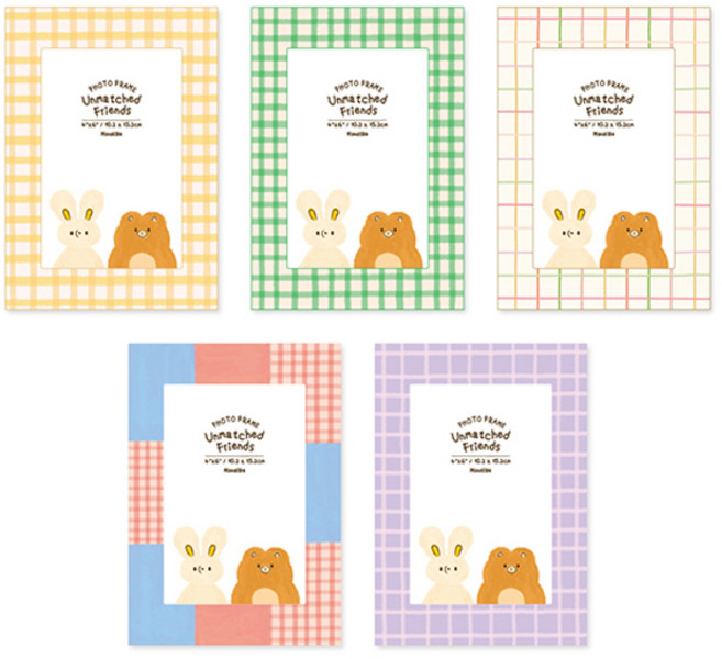 모노라이크 언메치드 프렌즈 스탠딩 페이퍼프레임 5종 세트, 1세트, 혼합색상