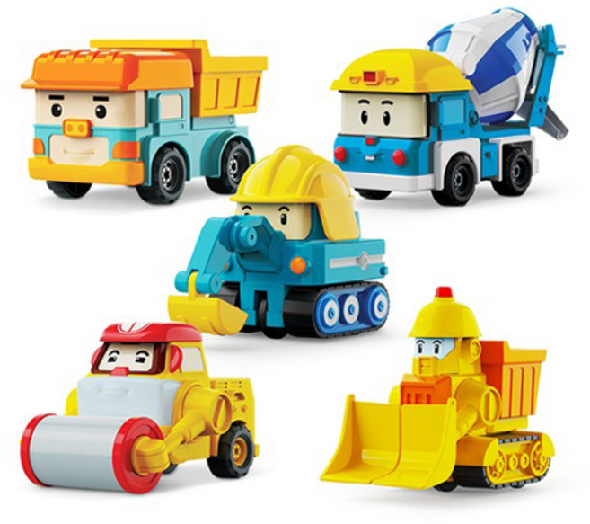 ROBOCAR POLI 波力 迷你重型機械玩具車 5入, 1組, 混色