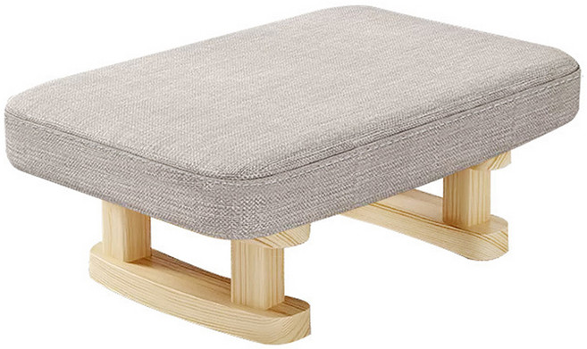다퍼남 원목 패브릭 스툴 발받침대, 베이지