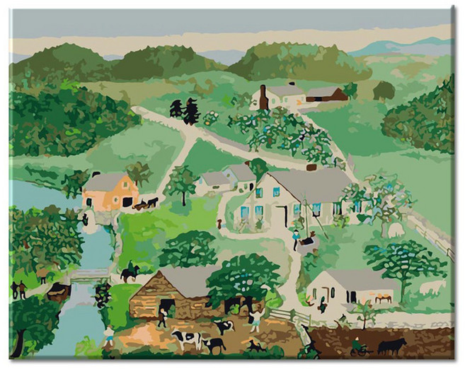 모모픽스페인팅 DIY명화그리기 40 x 50 cm, J78 그랜드마 모지스 낡은 양동이, 1개