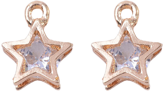 마다꾸미 크리스탈 목걸이 팬던트 목걸이 우정 팔찌 만들기, 17 스타 골드, 2개