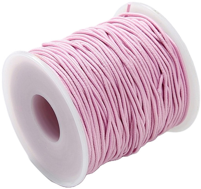 마다꾸미 컬러 고무줄 롤 수경끈 만들기 고무끈 대용량 1mm x 50m, 라이트핑크, 1개