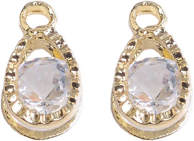 마다꾸미 크리스탈 목걸이 팬던트 목걸이 우정 팔찌 만들기, 03 물방울 골드, 2개