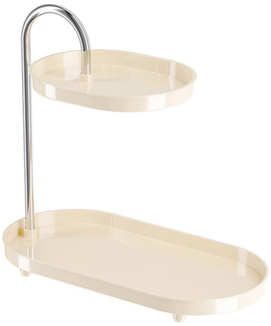 에이비엠코리아 모던 2단 선반 트레이, 아이보리, 1개