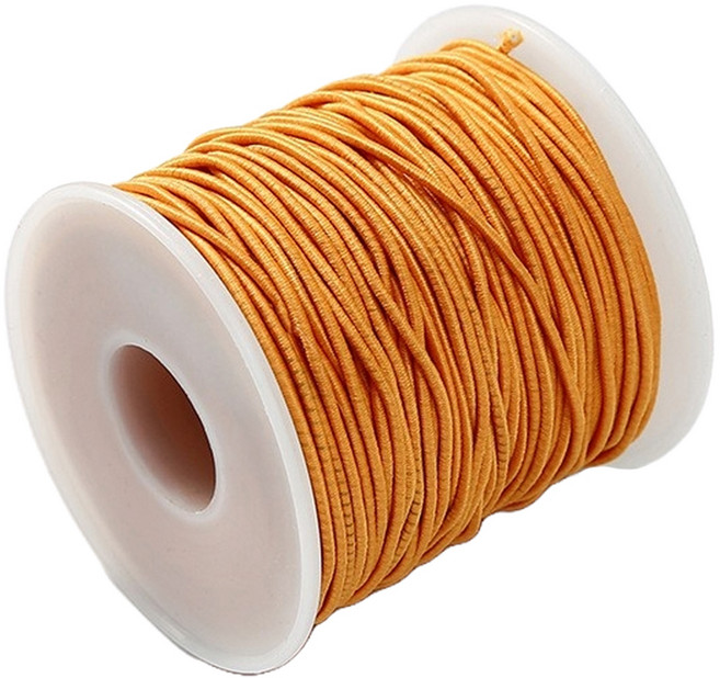 마다꾸미 컬러 고무줄 롤 수경끈 만들기 고무끈 대용량 1mm x 50m, 감귤, 1개