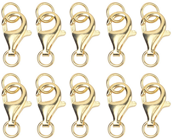 마다꾸미 목걸이 팔찌 연결 액세서리 부자재 고리 10p + O링 10p 세트, 골드, 1세트