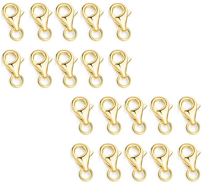 마다꾸미 목걸이 팔찌 연결 액세서리 부자재 고리, 골드, 20개