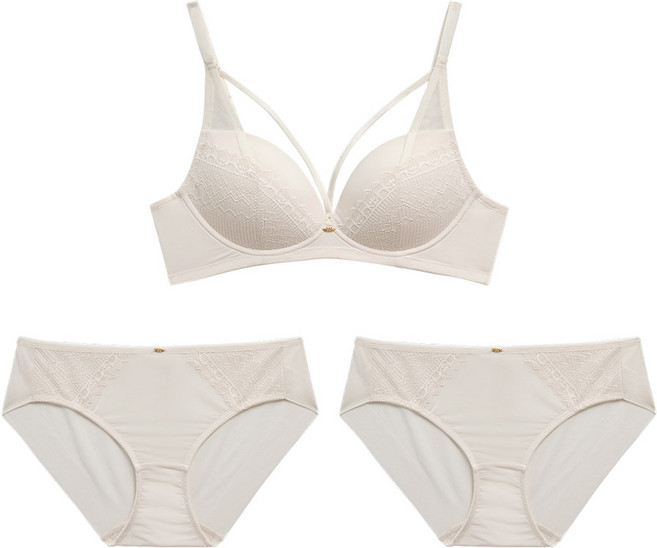 원더브라 여성용 홀리데이 하트핏 노와이어 브라1 + 팬티2 세트 WIZ019