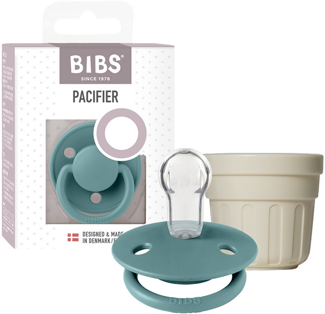 BIBS 디럭스 실리콘 쪽쪽이 + 전용캡 세트, 신생아~36개월, 아일랜드시, 1세트