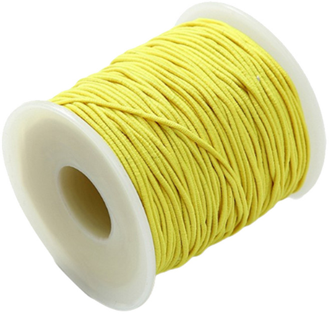 마다꾸미 컬러 고무줄 롤 1mm 대용량 50m, 노랑, 1개
