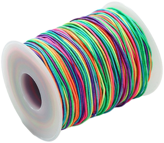 마다꾸미 컬러 고무줄 롤 1mm 대용량 50m, 레인보우, 1개