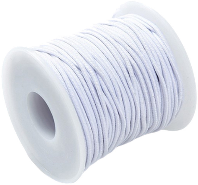 마다꾸미 컬러 고무줄 롤 1mm 대용량 50m, 화이트, 1개