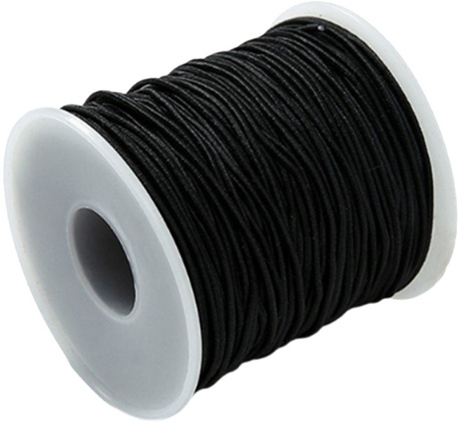 마다꾸미 컬러 고무줄 롤 1mm 대용량 50m, 블랙, 1개