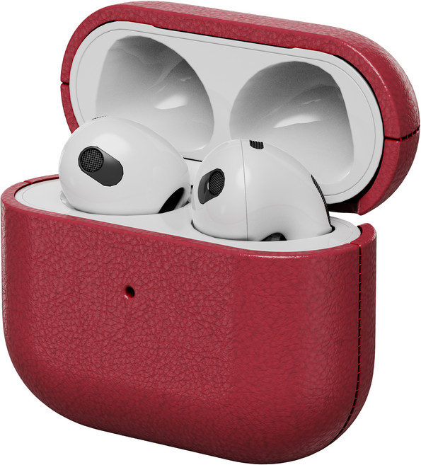 누아트 에어팟 모던 가죽 케이스, 에어팟 4세대, 와인, 1개