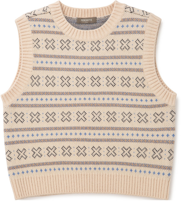 페리미츠 아동용 자가드 니트 조끼 P2441K461