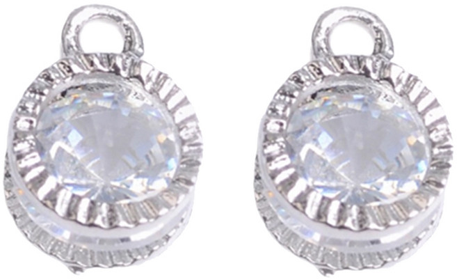 마다꾸미 크리스탈 목걸이 팬던트 목걸이 우정 팔찌 만들기 16 원형, 실버, 2개