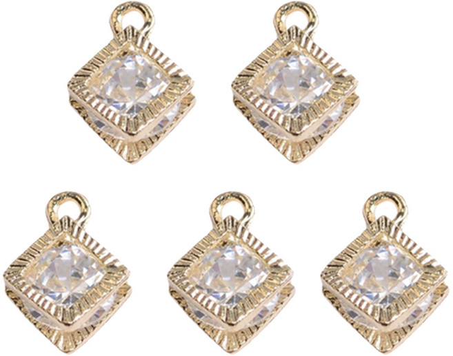 마다꾸미 크리스탈 목걸이 팬던트 목걸이 우정 팔찌 만들기 31 사각, 골드, 5개