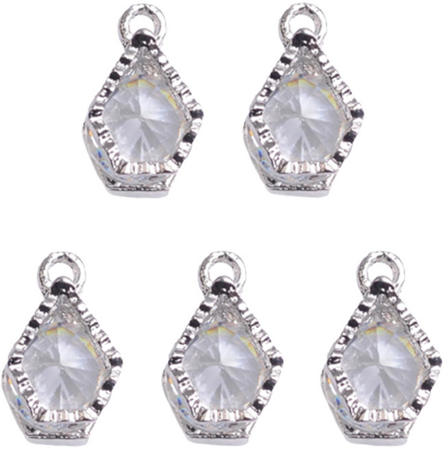 마다꾸미 크리스탈 목걸이 팬던트 목걸이 우정 팔찌 만들기 30 오각, 실버, 5개