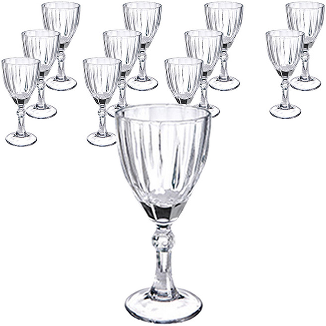 애스크제이 플리츠 미니 투명 고블렛 50ml, 12개