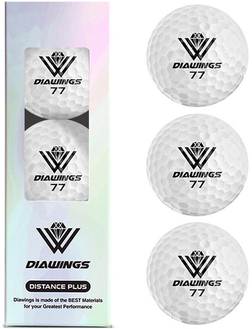 다이아윙스 고반발 비거리 전용 장타 골프공 M5 2피스 42.7mm, 화이트 + 유광, 3개입, 1개